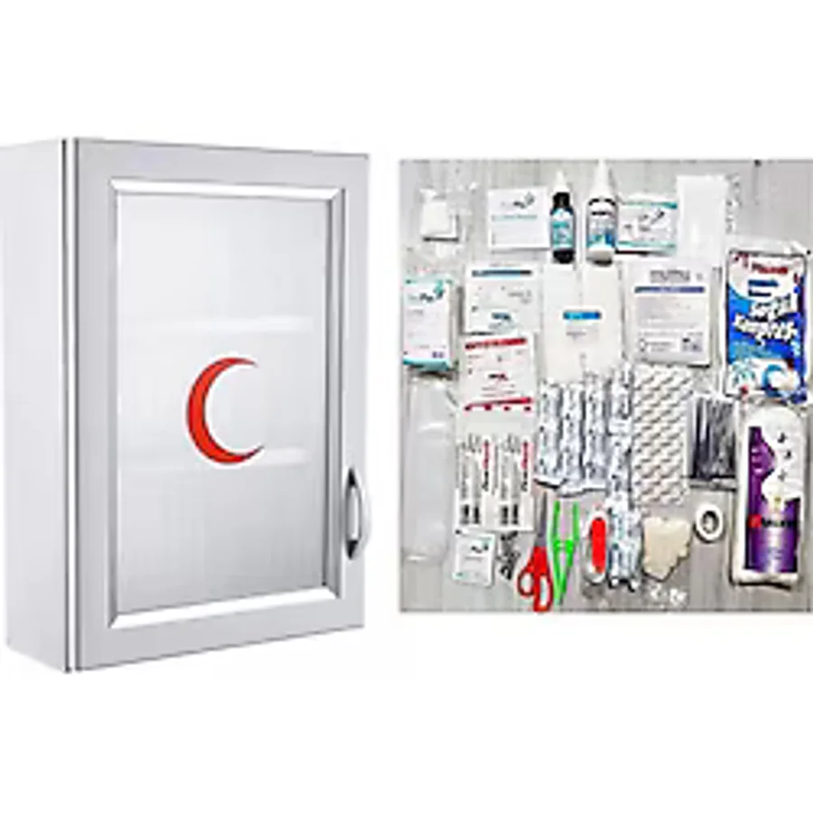 Ecza Dolabı İçi Dolu Lüx İlk Yardım İçerikli Pvc 50X35x16 Cm-159+Phl