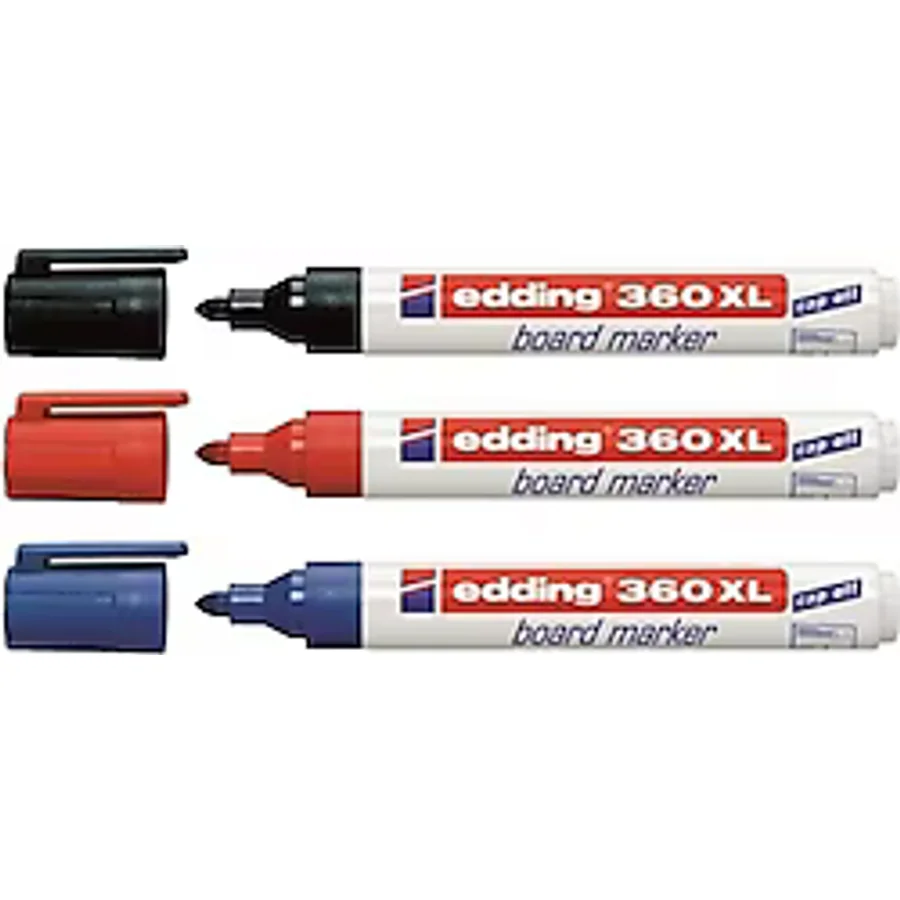 Edding 360 XL Siyah Mavi Kırmızı 3'lü Tahta Kalemi