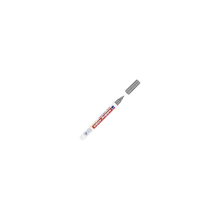 Edding 4085 Kara Tahta ve Cam için 1-2 mm Yuvarlak Uçlu Likit Tebeşir Kalemi Gümüş