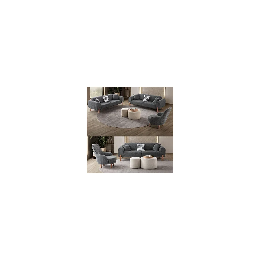 Edsy Home Armoni 3+3+1 Koltuk Takımı Krem