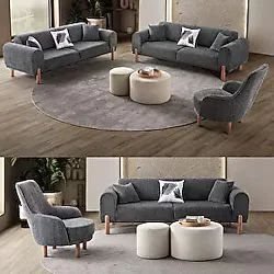 Edsy Home Armoni 3+3+1 Koltuk Takımı Krem