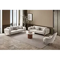 Edsy Home Galata 3+3+1+1 Koltuk Takımı Krem