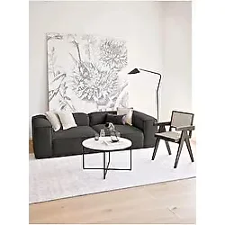 Edsy Home Mira 2 Modüler Ikili Koltuk (Antrasit) Keten Kumaş