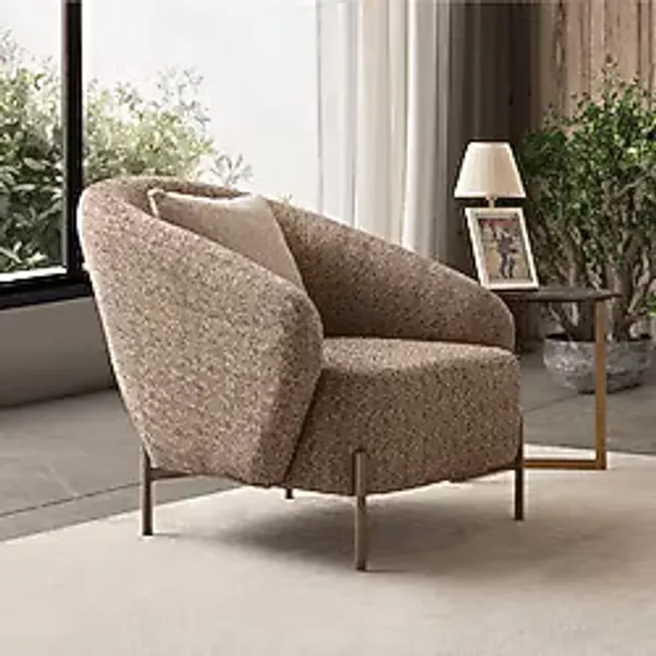 Edsy Home Mokka Berjer Kahverengi Tekli Koltuk