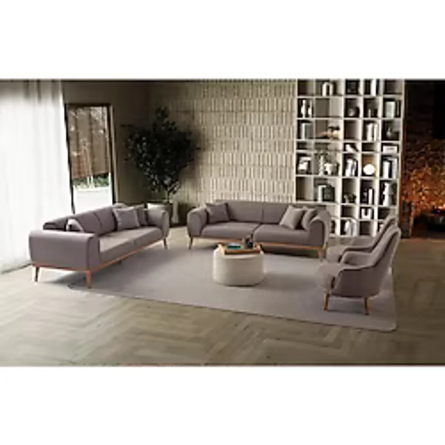 Edsy Home Rebull 3+3+1+1 Koltuk Takımı Kahverengi