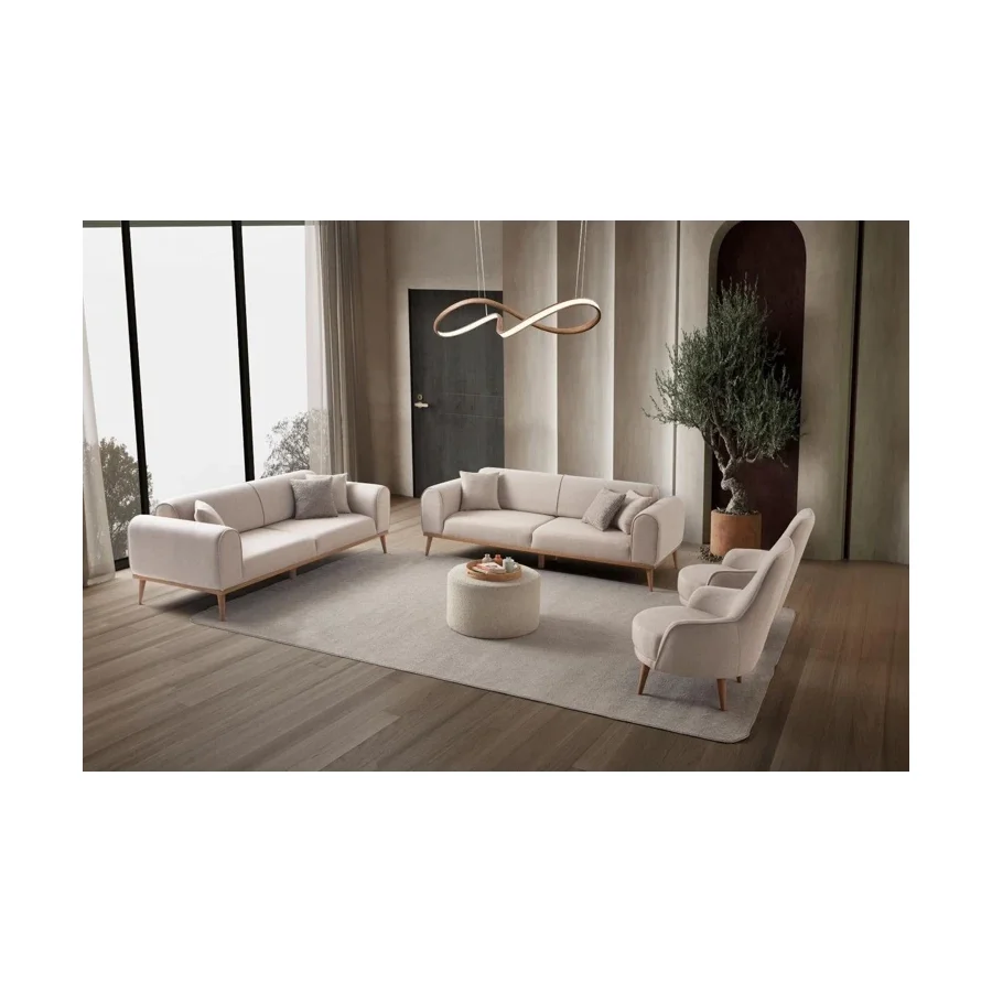 EDSY HOME Rebull 3+3+1+1 Koltuk Takımı Sütlü Kahve