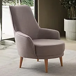 Edsy Home Rebull Keten Berjer Kahverengi Tekli Koltuk