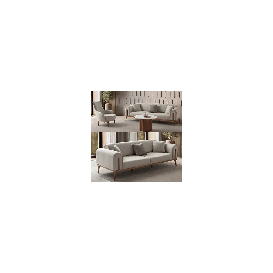 Edsy Home Riva 3+1 Koltuk Takımı - Krem