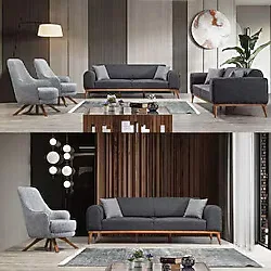 Edsy Home Rupon 3+3+1+1 Koltuk Takımı Antrasit