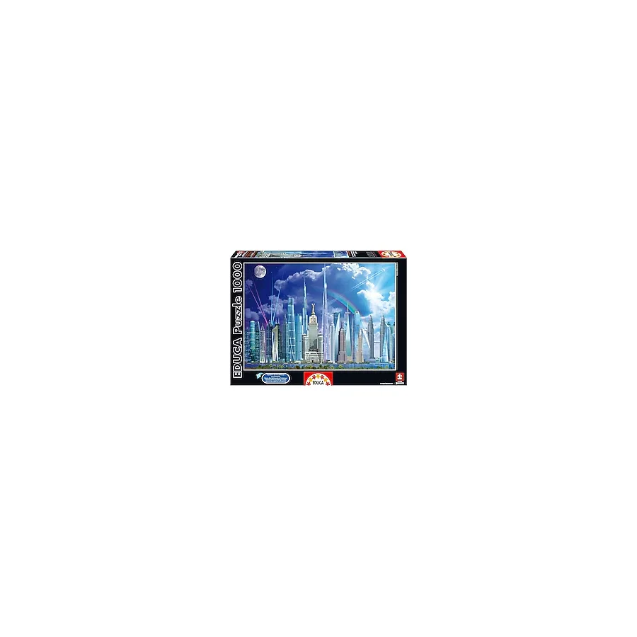Educa 1000 Parça Yapboz Tall Buildings Mega Uzun Yapılar Educa Puzzle Yapıştırıcısı Dahil