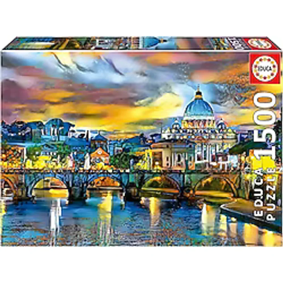 Educa Aziz Petrus Bazilikası ve Sant'angelo Köprüsü 1500 Parça Puzzle 19617