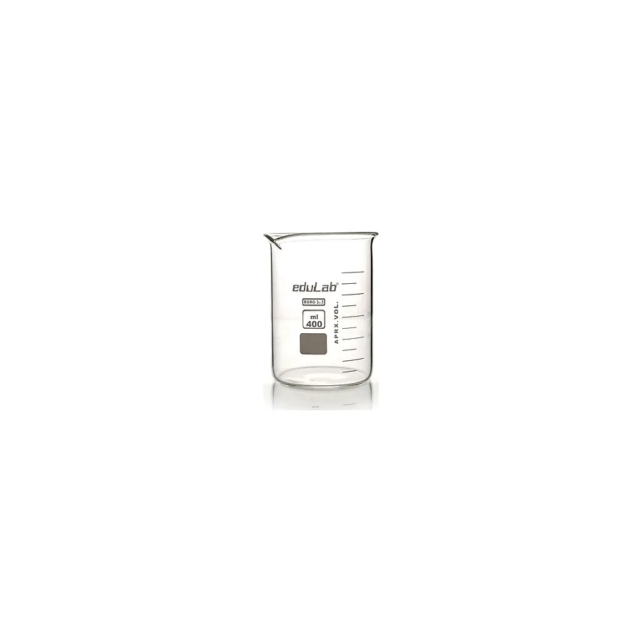 Edulab Beherglas 400 ml Borosilikat Cam Çok Amaçlı Kullanım İçin Dayanıklı