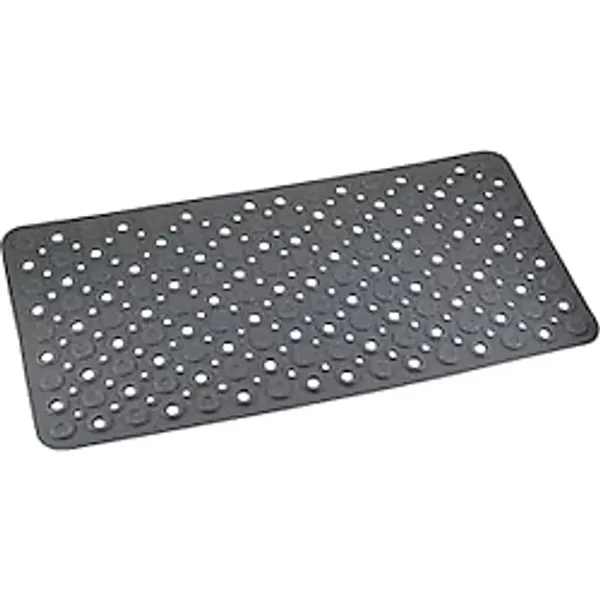 Efe Mark Premium Serisi Banyo - Küvet İçi Kaydırmaz Vantuzlu Oluklu Desenli Diktördgen Paspas 67,5 x 34,5 cm, Gri