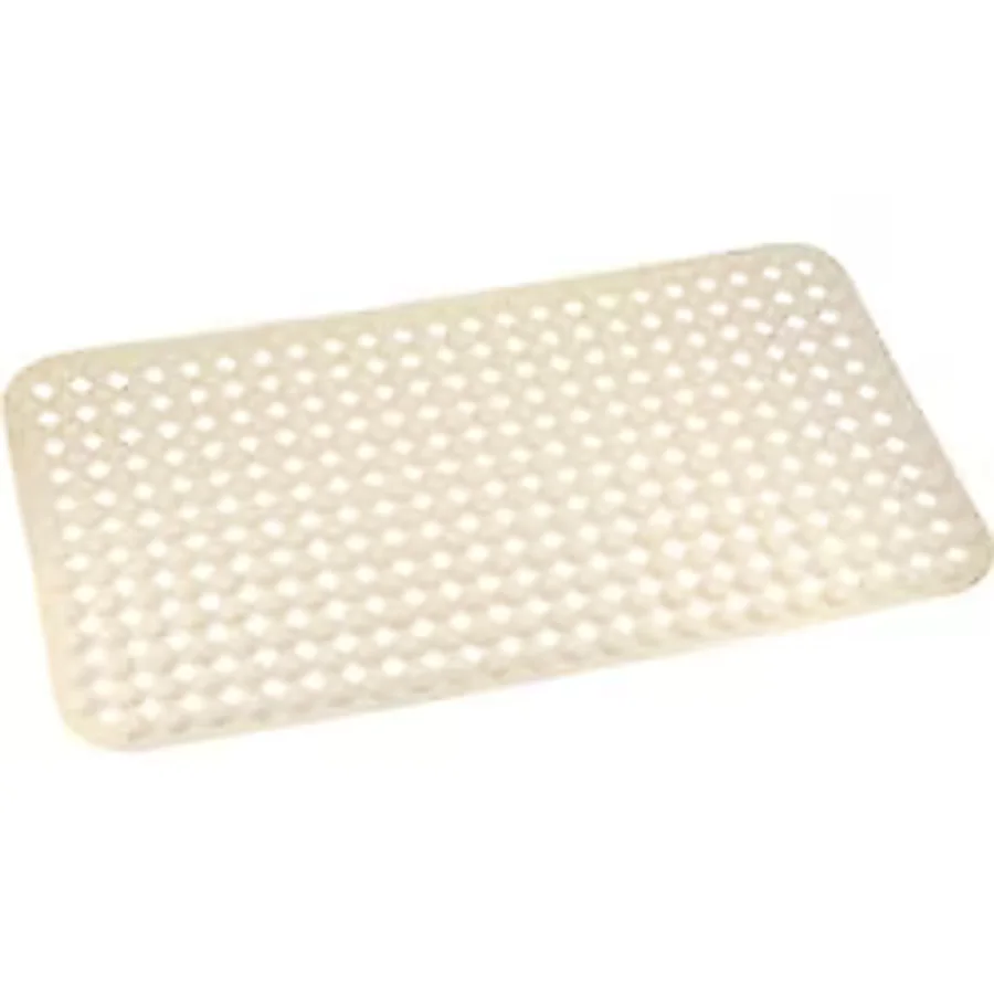 Efe Mark Premium Serisi Banyo - Küvet İçi Kaydırmaz Vantuzlu Yuvarlak Desenli Diktördgen Paspas 66,5 x 36,5 cm, Krem