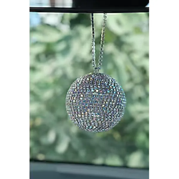 Efeaks Janjan Taşlı Disco Topu Dikiz Aynası Süsü 5 Cm Işıltılı Gösterişli Ayna Süsü