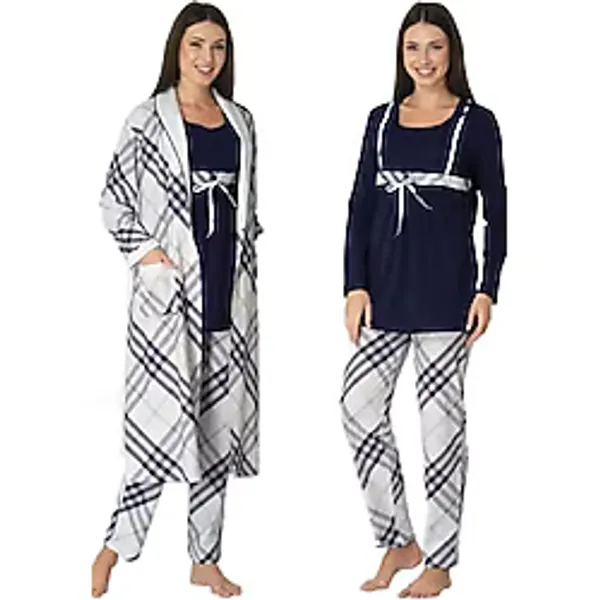 Effort Kadın Lacivert Hamile Lohusa Sabahlık Ve Pijama Takım, S, EF8084EFT-19804IGP266604