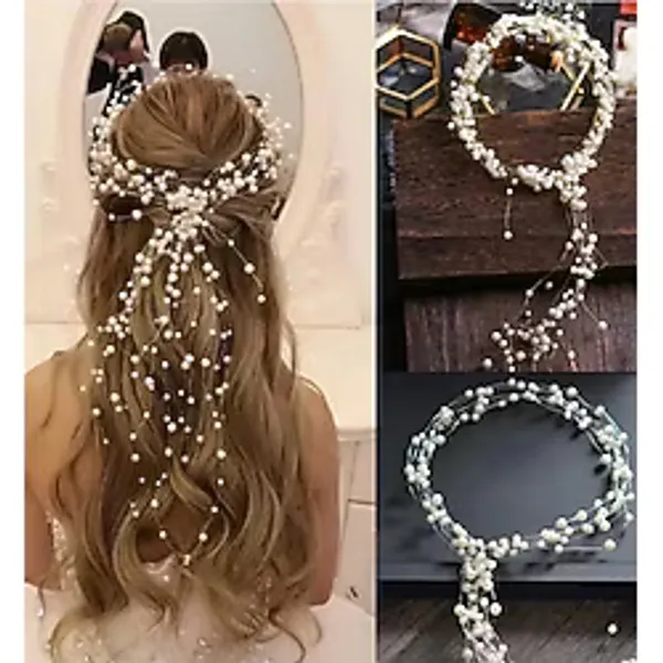 Eflamel Design Kristal Taşlı Incili Gelin Tacı Saç Aksesuarı Büyük Boy Nişan, Düğün, Kına, Nikah Tacı Saç Aksesuarı