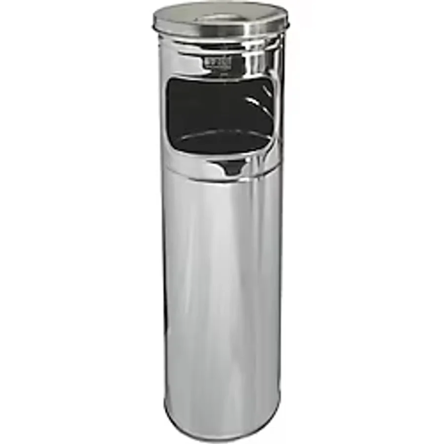Efor No:1 Paslanmaz Metal 430 Krom Sigara İzmarit Tepsili Kolon Küllük - 60 x 19 Cm.
