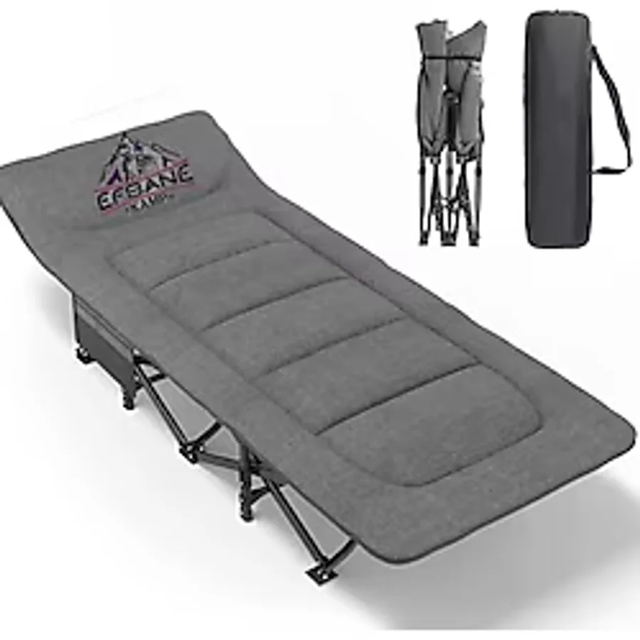 Efsane Kamp - Konfor Ultralight Kampet Portatif Kamp Yatağı Gri - 190X68X35CM