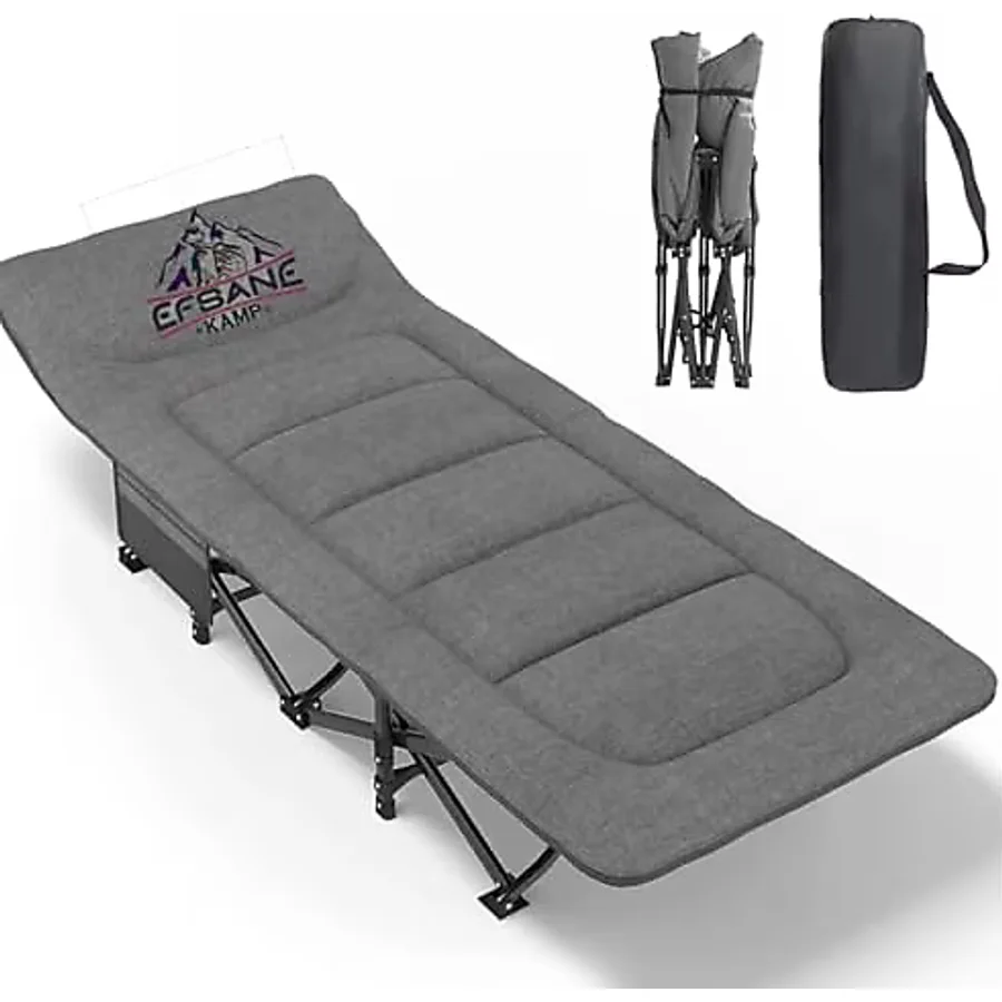 Efsane Kamp - Konfor Ultralight Kampet Portatif Kamp Yatağı Gri - 190X68X35CM