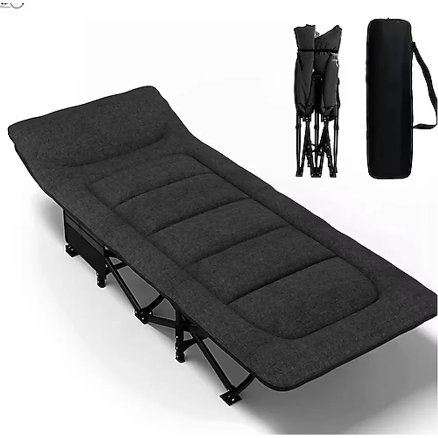 Efsane Kamp Konfor Ultralight Kampet Portatif Kamp Yatağı Siyah