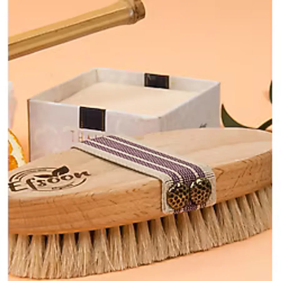 Efsoon Organics Doğal At Kılı Selülit Fırçası Kuru Fırça Lenfatik Drenaj