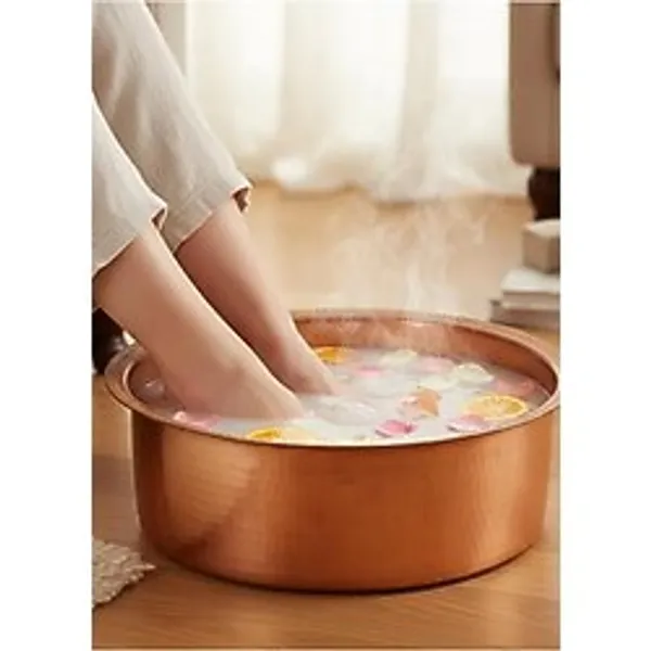 Efsoon Organics Roze Bakır Pedikür Leğeni 40x15 Cm %100 El İşçiliği Ağır Ve Kaliteli Bakır