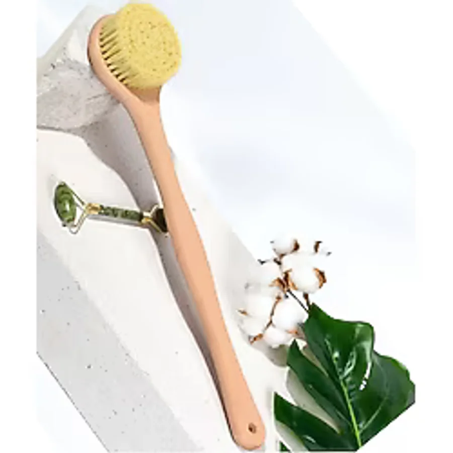 Efsoon Organics Sert Kıllı Sırt Fırçası Selülit Fırçası Doğal Agave Kaktüs Vegan Duş Fırçası Yuvarlak