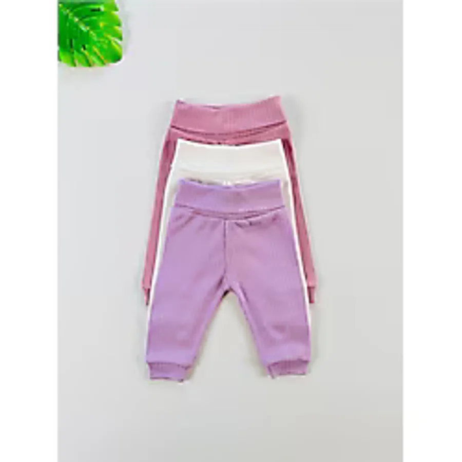 EFU BABY 3'lü %100 Pamuklu Raporlu Basic Bebek Pantolon
