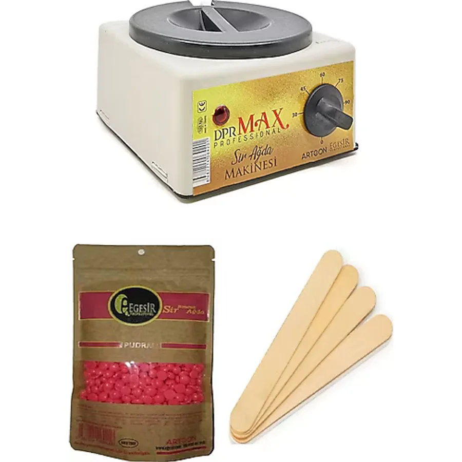 Ege Sir Dpr Max Ağda Makinesi + Ege Sir Pudralı Boncuk Sir Ağda + Spatula x 5