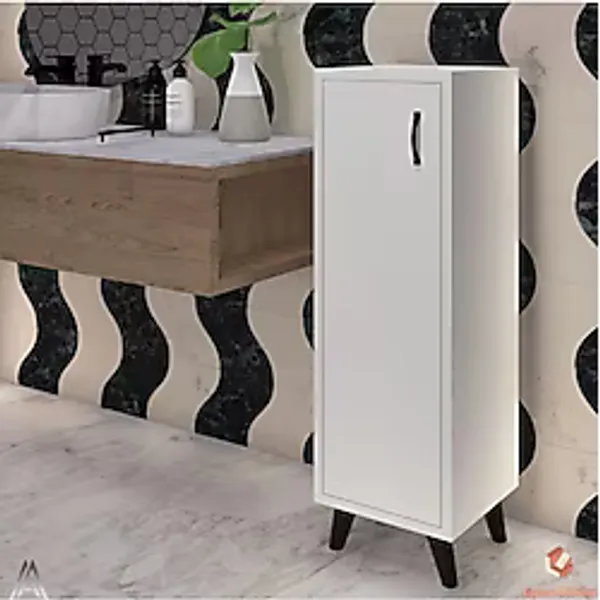 Egecan Mobilya Tek Kapaklı Beyaz 3 Raflı Banyo Dolabı Havlu Dolabı Sabunluk Kiler Dolabı Erzak Dolabı Ekmek Dolabı