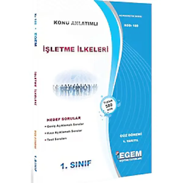 Egem Eğitim Yayınları Aöf 1. Sınıf Işletme Ilkeleri Güz Dönemi Konu Anlatımlı Soru Bankası