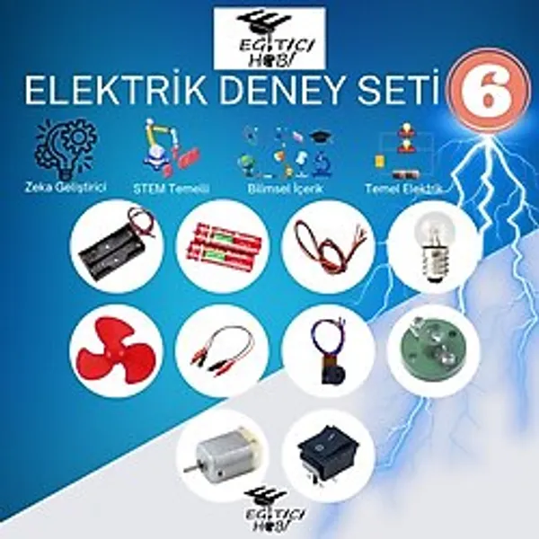 Eğitici Hobi Kutulu, Elektrik Deney Seti - 6 Eğitici Hobi Bilim Seti