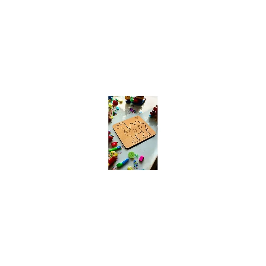 Eğitici Puzzle 4mm Plywood Ahşap Boyanabilir Çocuklar İçin- Deve - Hayvanlar Serisi