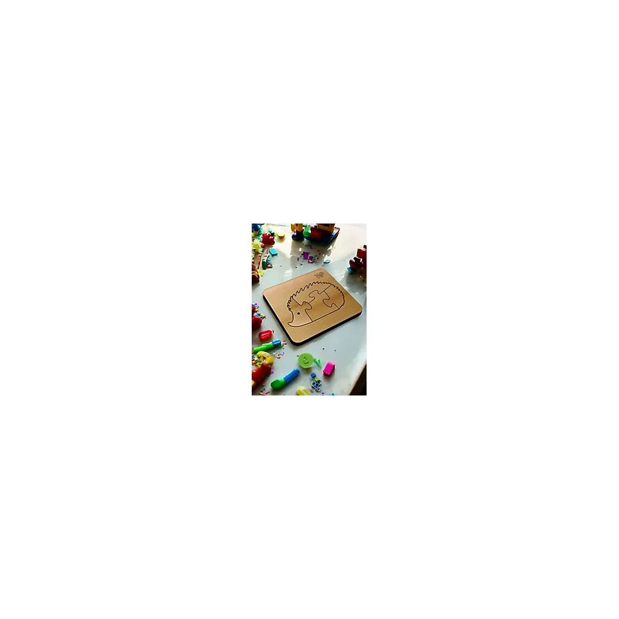 Eğitici Puzzle 4mm Plywood Ahşap Boyanabilir Çocuklar İçin - Hayvanlar - Kirpi