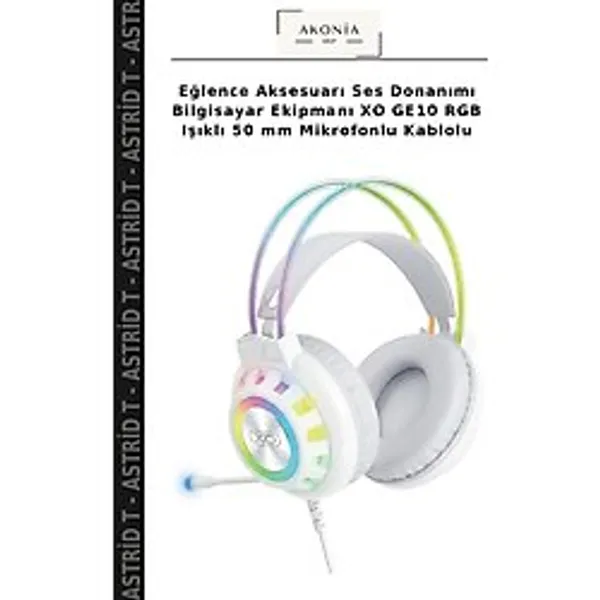 Eğlence Aksesuarı Ses Donanımı Bilgisayar Ekipmanı Xo GE10 Rgb Işıklı 50 mm Mikrofonlu Kablolu - Tek Ebat