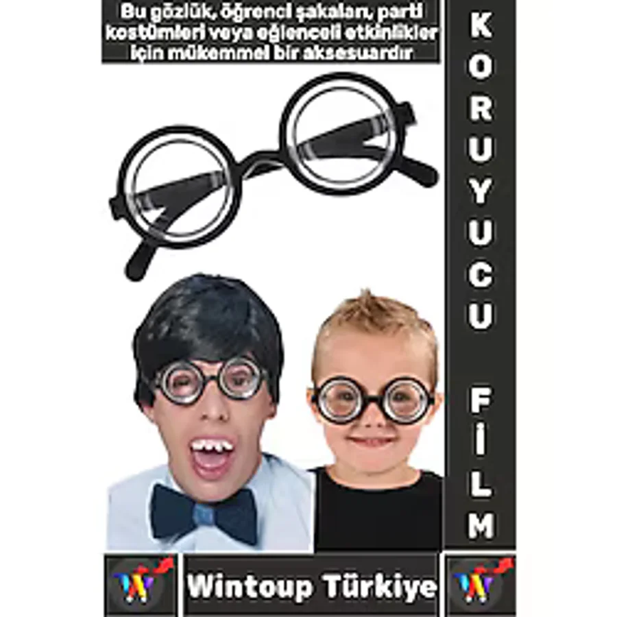 Eğlenceli Çocuk Yetişkin Parti Kostüm Öğrenci Arkadaş Şaka Kalın Büyük Cam İnek Öğrenci Şaka Gözlüğü
