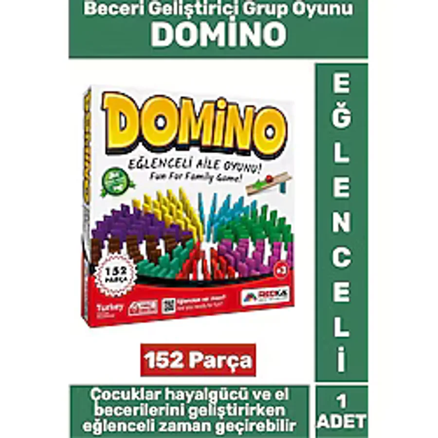 Eğlenceli Koordinasyon Odaklanma Beceri Geliştirici Aile Arkadaş Grup Oyunu 152 Parça Ahşap Domino