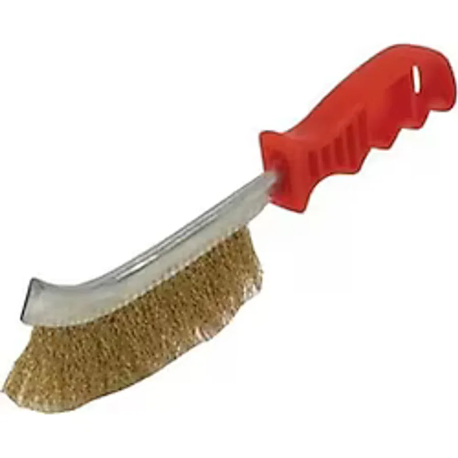 Eğri Saplı Tel Fırça Tek Sıra ( Plastik Saplı)