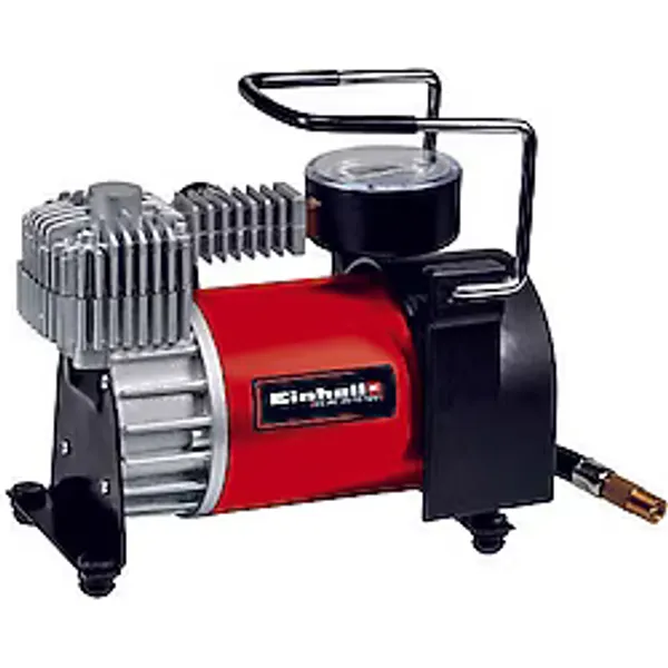 Einhell Mini Hava Kompresörü Cc-Ac 35/10 12 V 2072121 Maks. 10 Bar 35 L/dk Çıkış Kapasitesi Çakmak Soketi Bağlantılı Basınç Göstergesi 4 Ek Adaptör