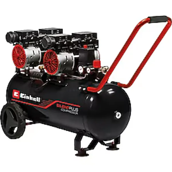 Einhell Sessiz Hava Kompresörü Yağsız TE-AC 270/50 Silent Plus 4020620 1500 W 8 bar 50 L tank 270 l/dk emiş gücü 1450 dev/dk basınç düşürücü manometre yağsız