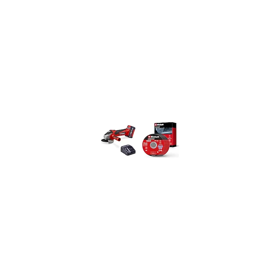 Einhell TC-AG 18/115 Li (1x4,0Ah), Akülü Avuç Taşlama + Einhell İnox kesici disk 115x1,0 mm 5 adet
