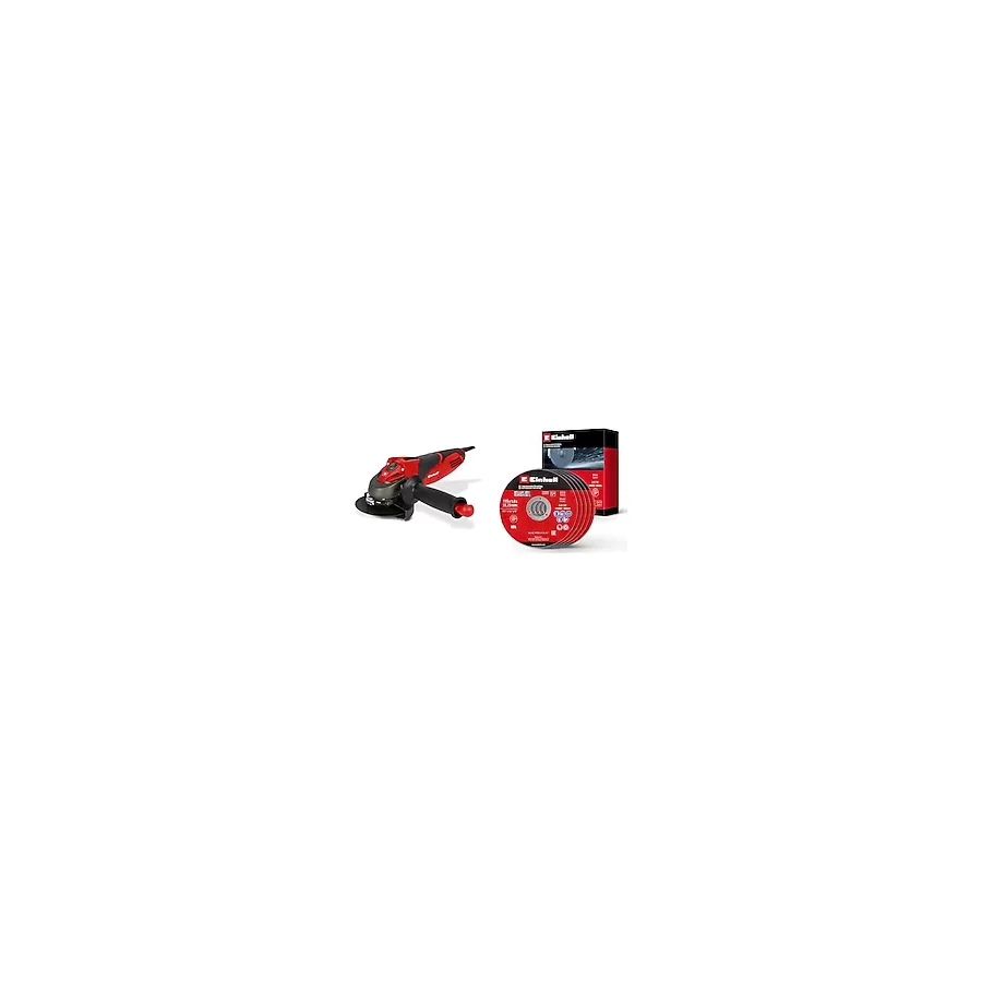 Einhell TE-AG 115, Avuç Taşlama + Einhell İnox kesici disk 115x1,0 mm 5 adet