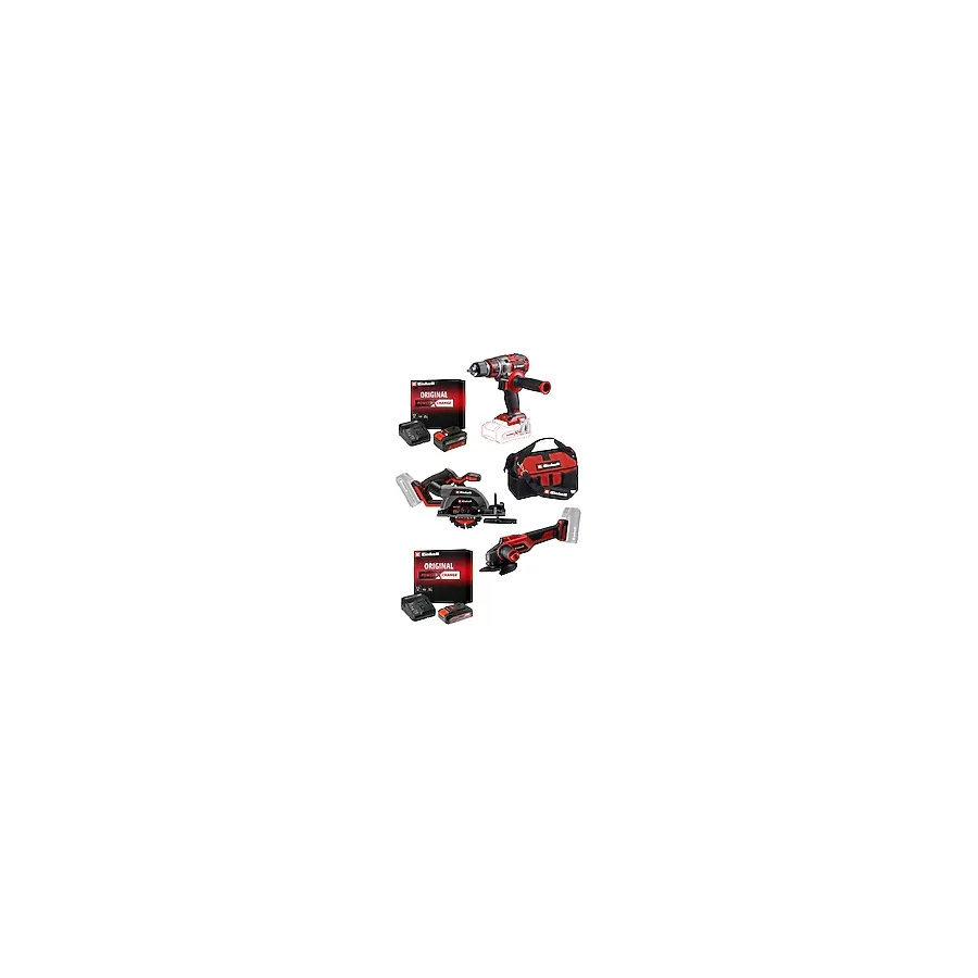 Einhell TP-CD 18/80 Li BL + TP-CS 18/136-C Li BL + AXXIO 18/115 Akülü Vidalama + Daire Testere + Taşlama Seti ( 2,5 Ah Akü ve Şarj Cihazı , 4,0 Ah Akü ve Şarj Cihazı ve Çanta Dahildir)