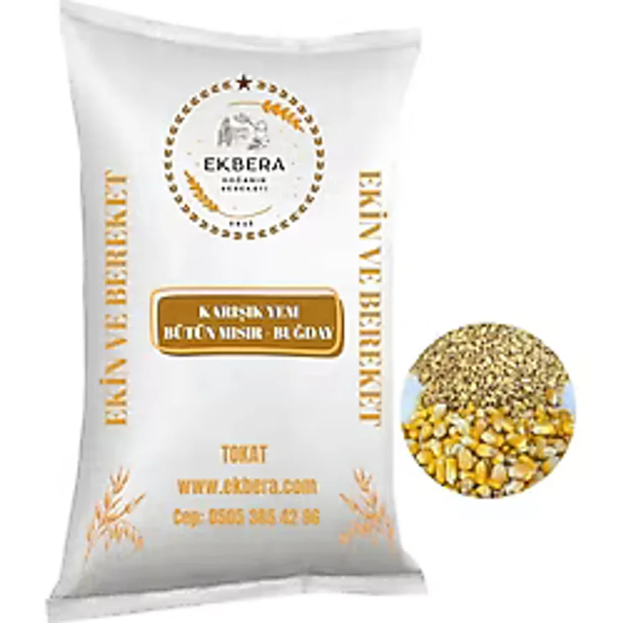 Ekbera - Bütün Mısır Ve Buğday Karışık Yem (Tavuk, Kaz, Ördek, Güvercin Vb.) - 25 Kg