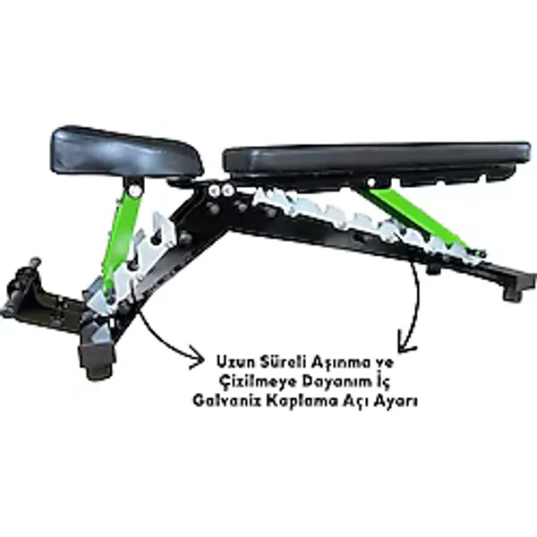 Eken's Desıgn Green Line Bench Press Ağırlık Sehpası - Renkli - 135X30X40