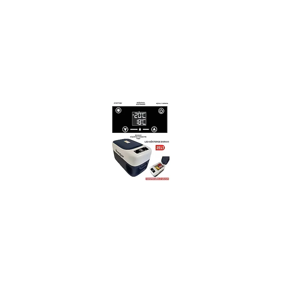 ekinler el aletleri Prohummer EEA457 Led Ekran 21-25 Lt Oto Karavan Tekne Tır Buzdolabı 12-24v -20 Derece Hızlı Soğutma