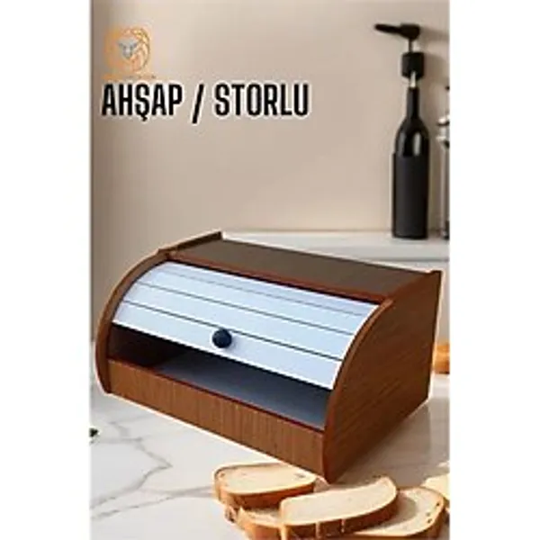 Ekmek Dolabı Storlu Ahşap Beyaz