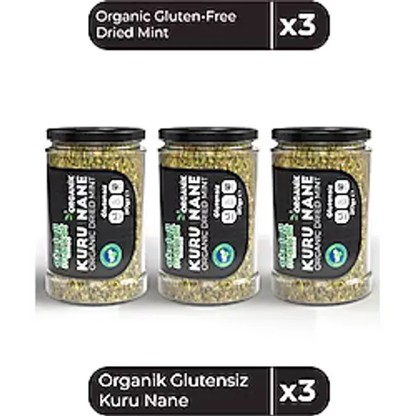 Ekoloji Market Organik Glutensiz Kuru Nane 30 Gr x3 / Organic Gluten-Free Dried Mint 30 Gr x3