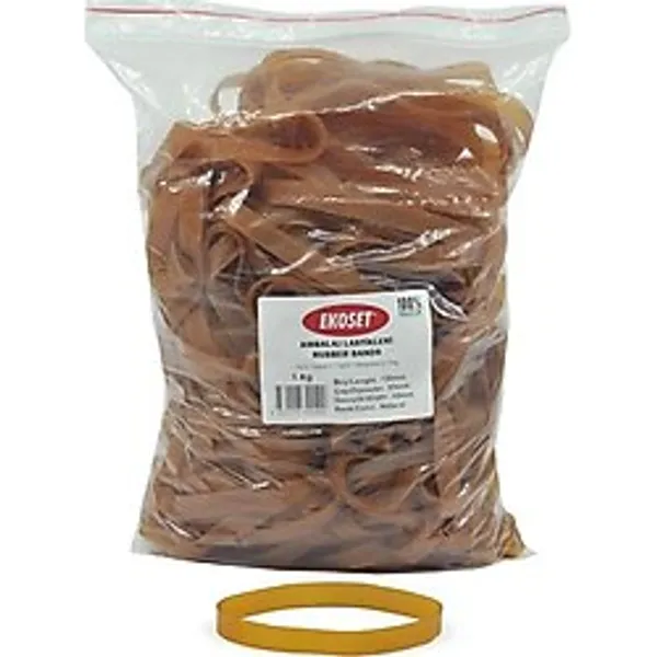 Ekoset 130x10mm Extra Geniş Kauçuk Paket Ambalaj Lastiği 1Kg